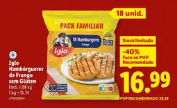 Lidl Iglo Hambúrgueres de Frango sem Glúten promoção