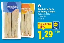 Lidl Sanduíche Pasta de Atum/ Frango Cada promoção