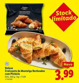 Lidl Deluxe Croissants de Manteiga Recheados com Pistácio promoção