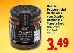 Lidl Deluxe Pepperoncini Recheados com Queijo, Azeitonas e Tomate Seco promoção