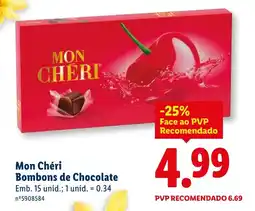 Lidl Mon Chéri Bombons de Chocolate promoção
