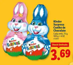 Lidl Kinder Surpresa Coelho de Chocolate Cada promoção