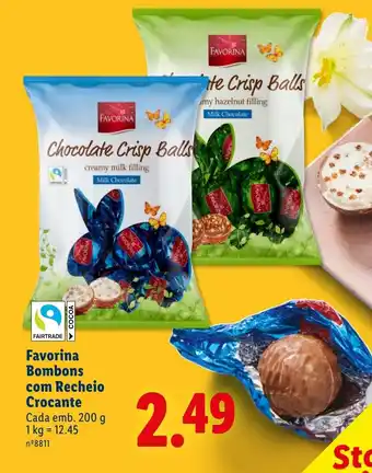 Lidl Favorina Bombons com Recheio Crocante promoção