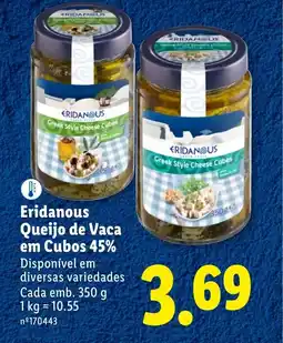 Lidl Eridanous Queijo de Vaca em Cubos 45% promoção