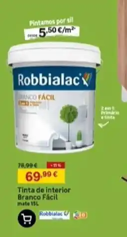 Leroy Merlin Tinta de interior Branco Fácil mate promoção