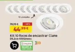 Leroy Merlin Kit 10 focos de encastrar Clane promoção