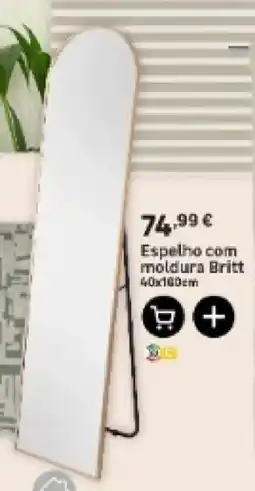 Leroy Merlin Espelho com moldura Britt 40x160cm promoção