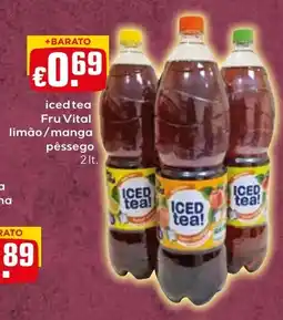 Bolama iced tea Fru Vital limão/manga pêssego promoção