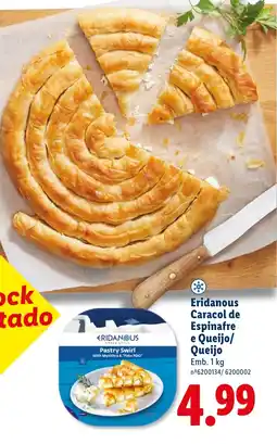 Lidl Eridanous Caracol de Espinafre e Queijo/ Queijo promoção