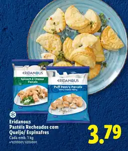 Lidl Eridanous Pastéis Recheados com Queijo/ Espinafres promoção