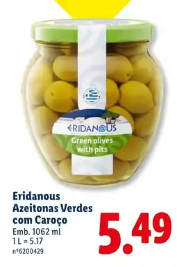 Lidl Eridanous Azeitonas Verdes com Caroço promoção
