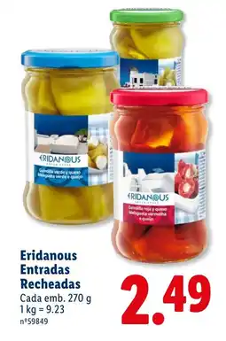 Lidl Eridanous Entradas Recheadas promoção