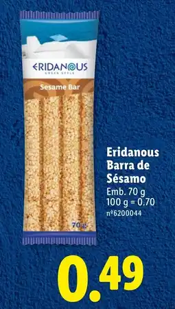 Lidl Eridanous Barra de Sésamo promoção