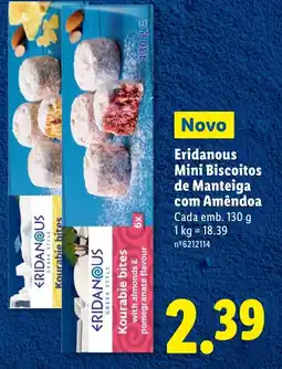 Lidl Eridanous Mini Biscoitos de Manteiga com Amêndoa Cada promoção