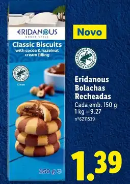 Lidl Eridanous Bolachas Recheadas promoção