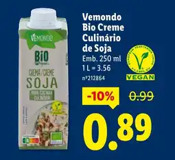 Lidl Vemondo Bio Creme Culinário de Soja promoção