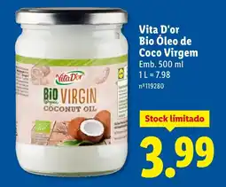 Lidl Vita D'or Bio Óleo de Coco Virgem promoção