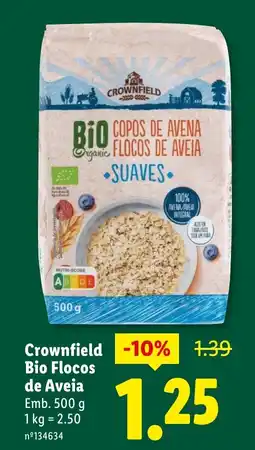 Lidl Crownfield Bio Flocos de Aveia promoção
