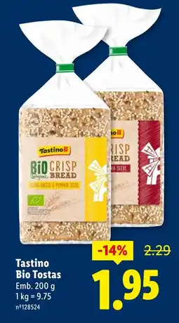Lidl Tastino Bio Tostas Emb. promoção