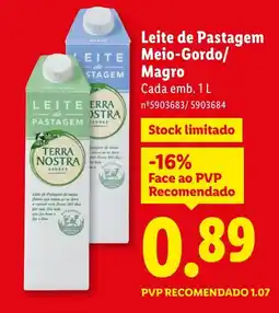 Lidl Leite de Pastagem Meio-Gordo/ Magro promoção