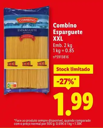Lidl Combino Esparguete XXL promoção