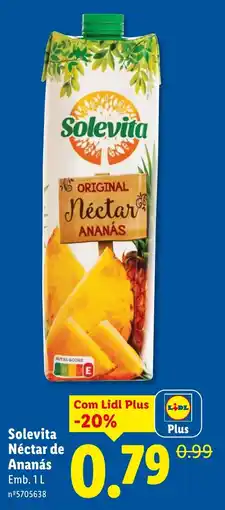 Lidl Solevita Néctar de Ananás promoção