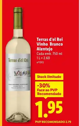 Lidl Terras d'el Rei Vinho Branco Alentejo promoção