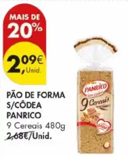 Pingo Doce Pão de forma s/côdea panrico promoção