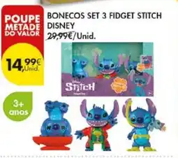 Pingo Doce Bonecos set 3 fidget stitch disney promoção