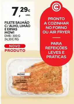 Continente Filete salmão c/alho, limão e ervas mowi promoção