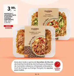 Continente Noodles c/ legumes/pato e legumes cozinha continente promoção