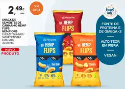 Continente Snack de sementes de canhamo hemp flips hempions promoção