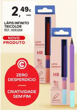Continente Lápis infinito tricolor promoção
