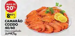 Pingo Doce Camarão cozido 40/60 descongelado promoção