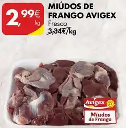 Pingo Doce Miúdos de frango avigex promoção