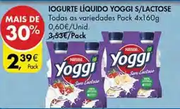 Pingo Doce Iogurte líquido yoggi s/lactose promoção