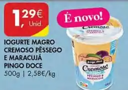 Pingo Doce Iogurte magro cremoso pessego e maracujá pingo doce promoção