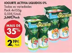 Pingo Doce Iogurte activia liquidos 0% promoção