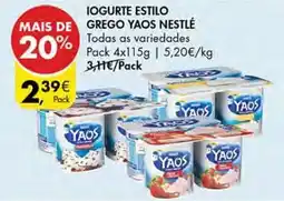 Pingo Doce Iogurte estilo grego yaos nestlé promoção