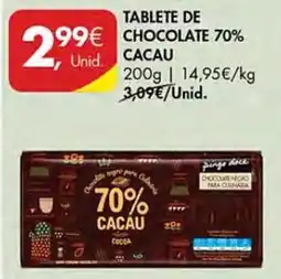 Pingo Doce Tablete de chocolate 70% cacau promoção