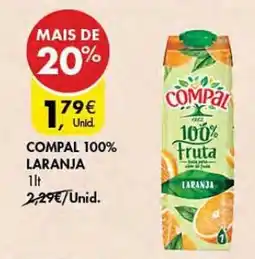 Pingo Doce Compal 100% laranja promoção
