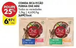 Pingo Doce Comida seca p/cão purina one mini promoção