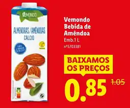 Lidl Vemondo Bebida de Amêndoa promoção