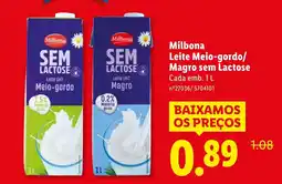 Lidl Milbona Leite Meio-gordo/ Magro sem Lactose Cada promoção