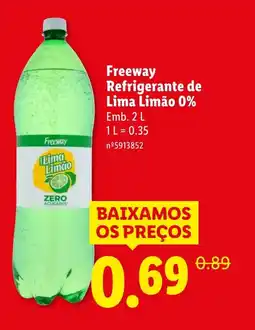Lidl Freeway Refrigerante de Lima Limão 0% promoção