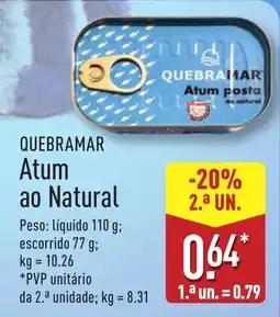 ALDI QUEBRAMAR Atum ao Natural promoção
