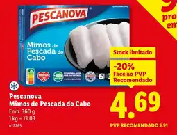 Lidl Pescanova Mimos de Pescada do Cabo promoção