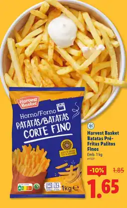 Lidl Harvest Basket Batatas Pré- Fritas Palitos Finos promoção