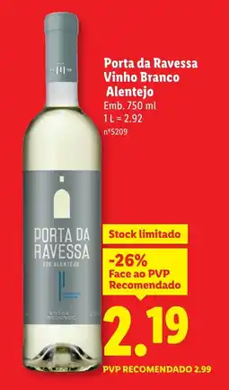 Lidl Porta da Ravessa Vinho Branco Alentejo promoção