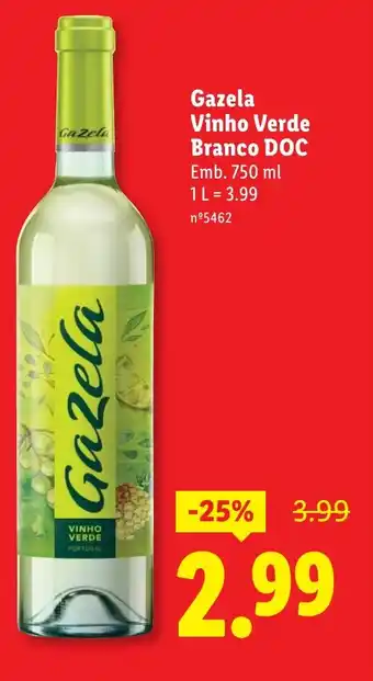 Lidl Gazela Vinho Verde Branco DOC promoção